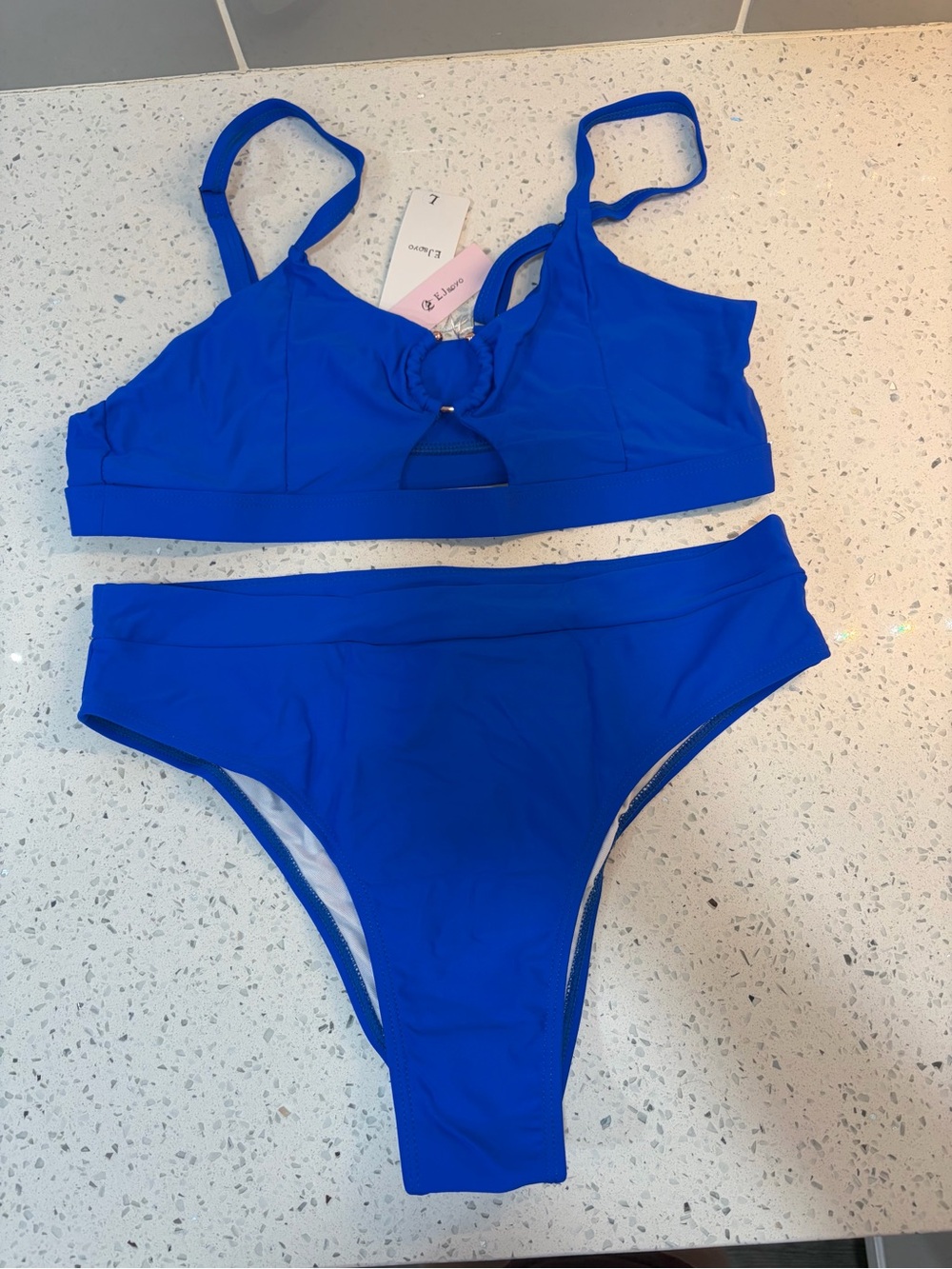 NWT blue ring bikini, size large